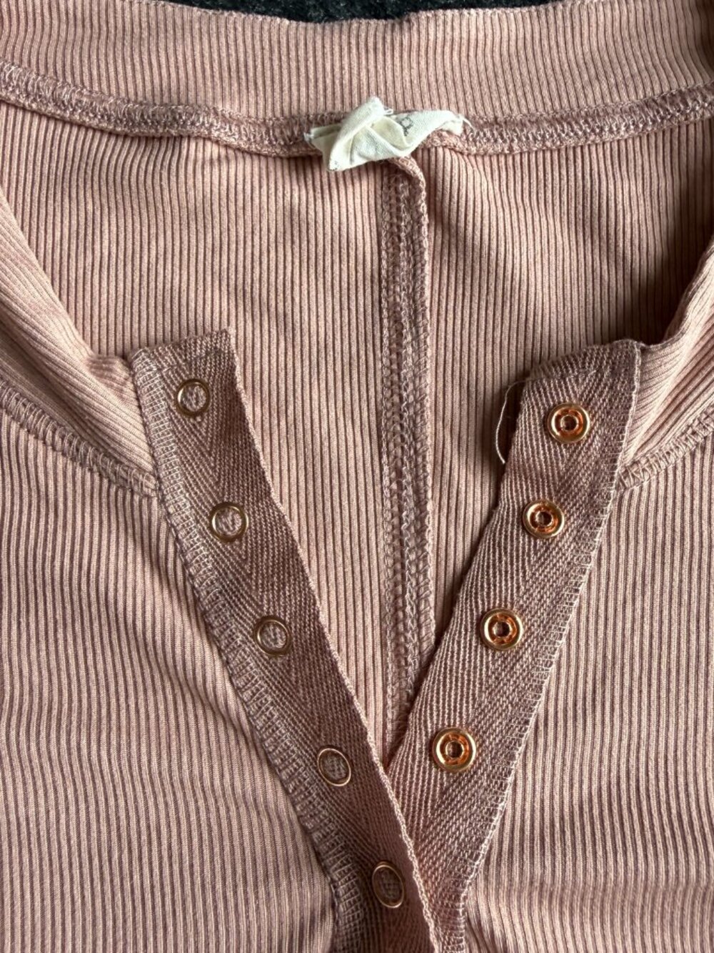 One Step Up Ribbed Henley Top M - Picture 6 of 8